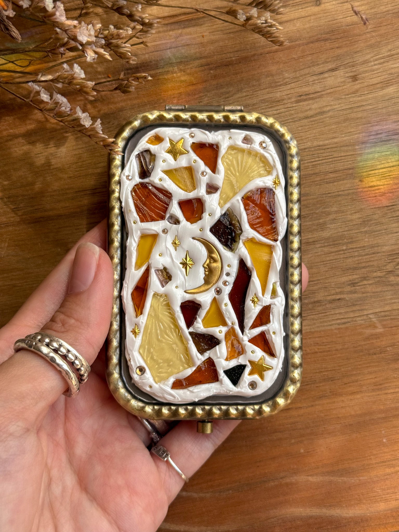 Upcycle glass mirror - Antique Gold D