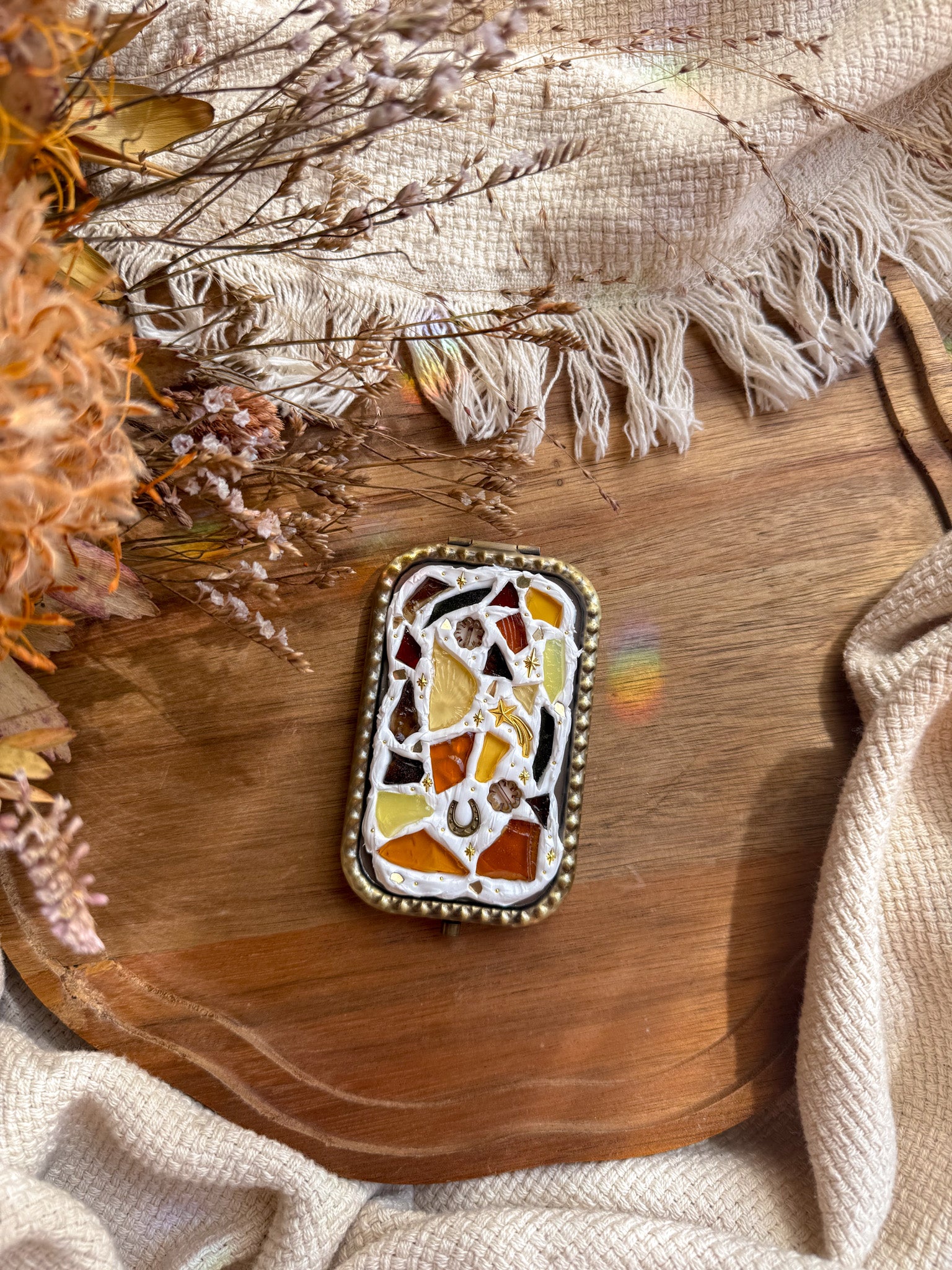 Upcycle glass mirror - Antique Gold E