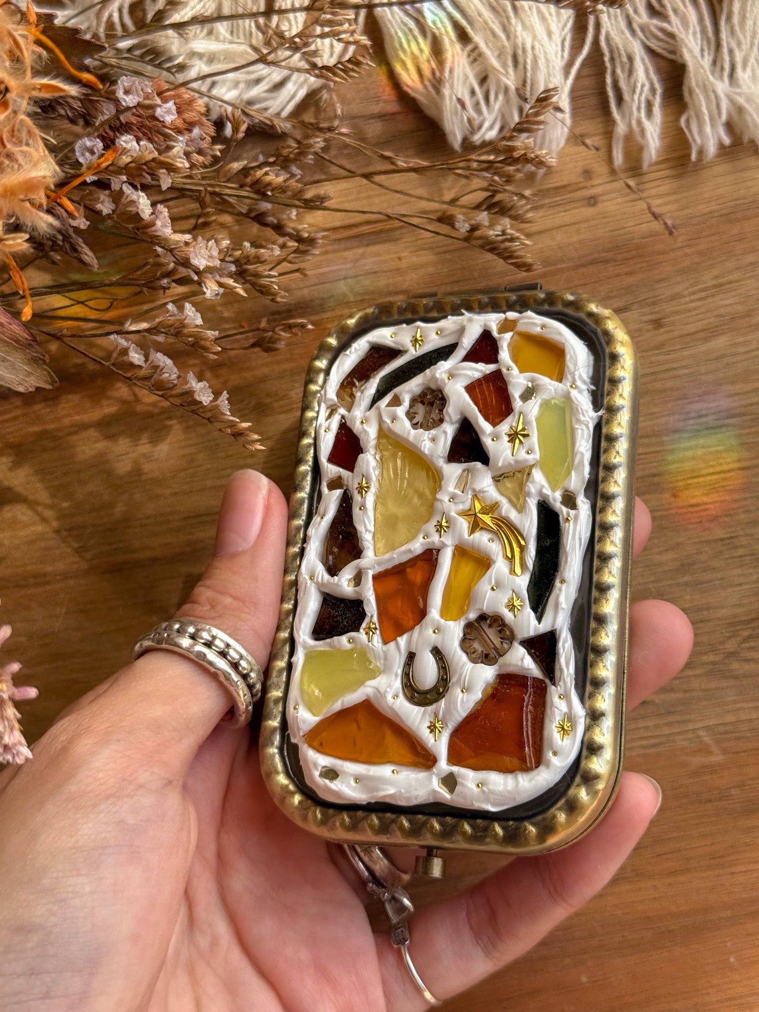 Upcycle glass mirror - Antique Gold E