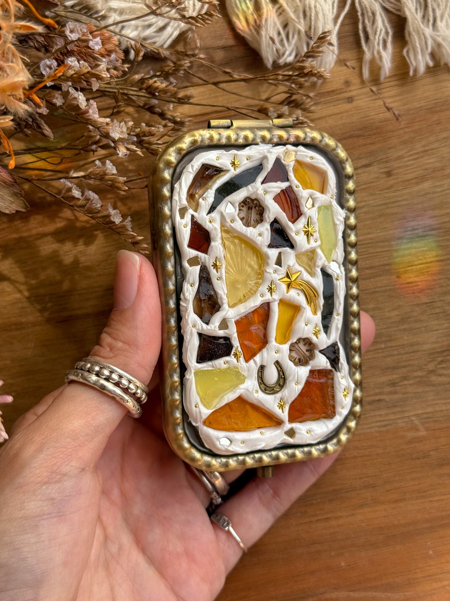 Upcycle glass mirror - Antique Gold E