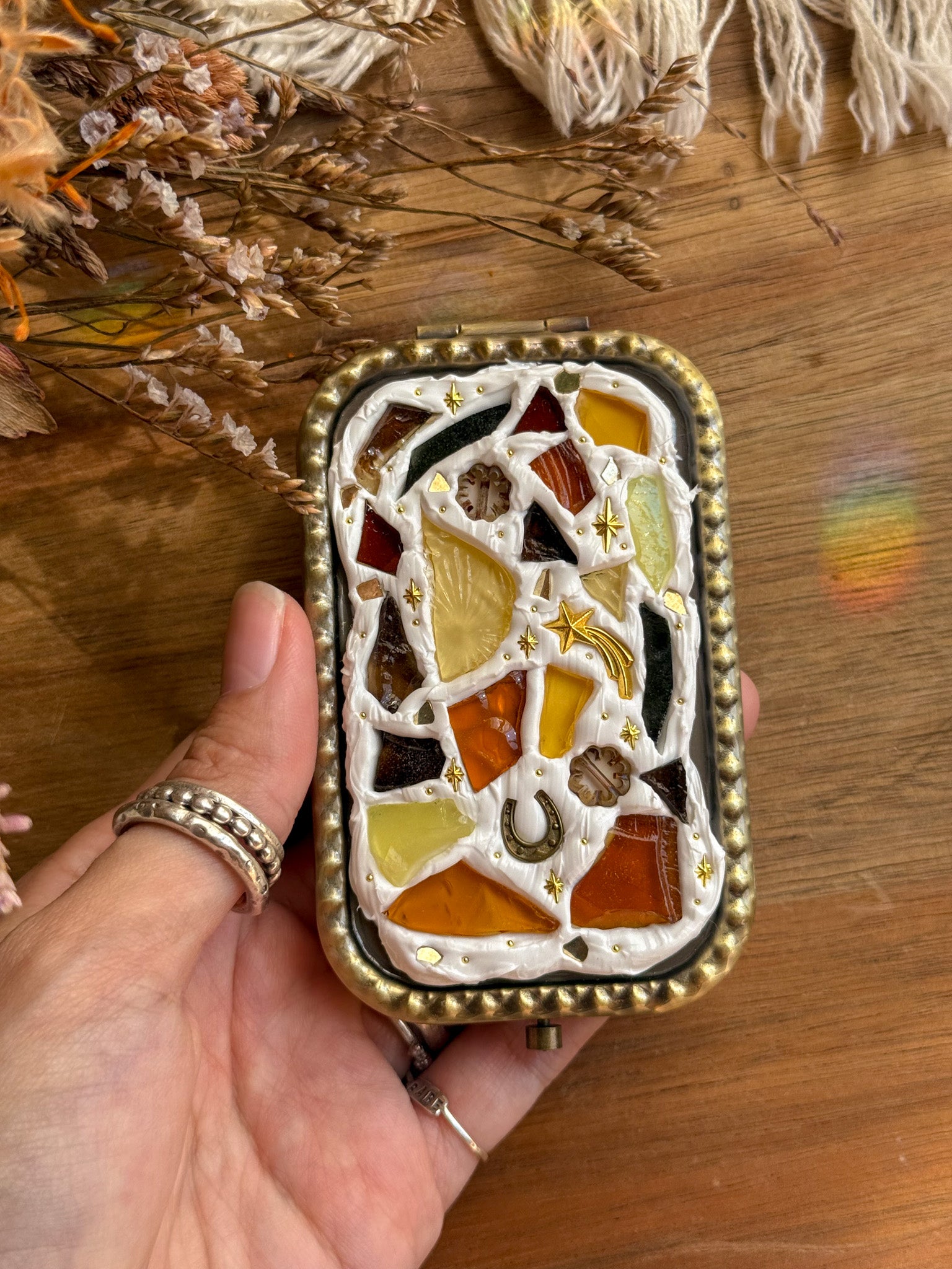 Upcycle glass mirror - Antique Gold E