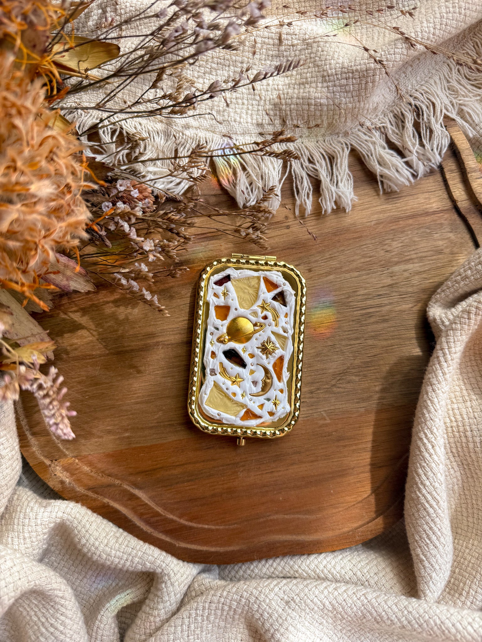 Upcycle glass mirror - Gold F