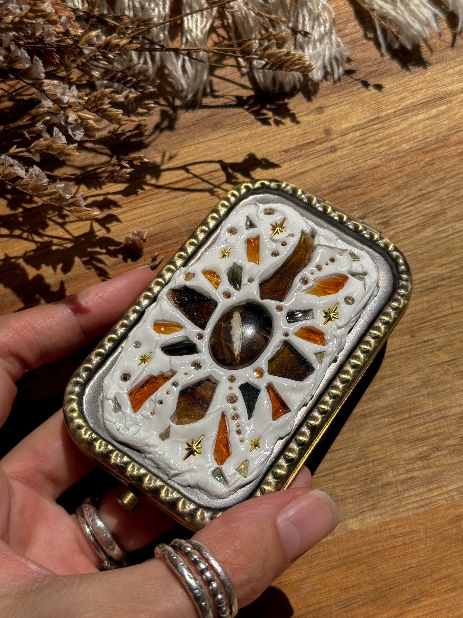 Upcycle glass mirror - Antique Gold  A - Jasper