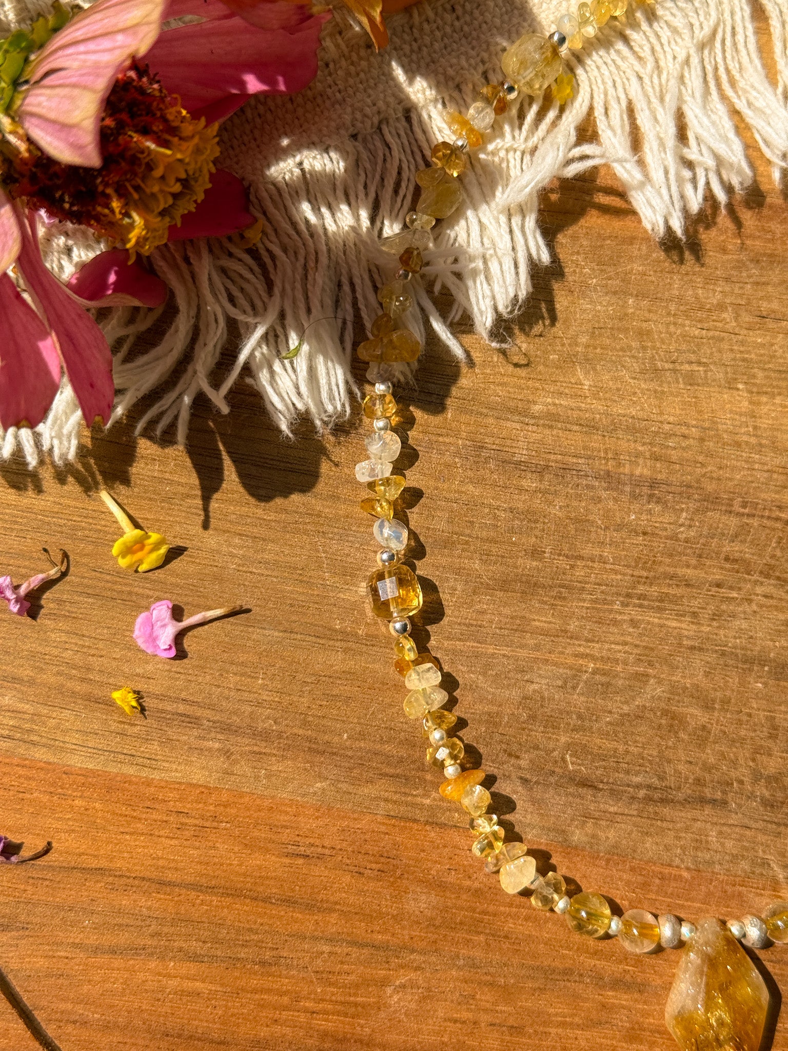 Citrine and Karen silver Necklace