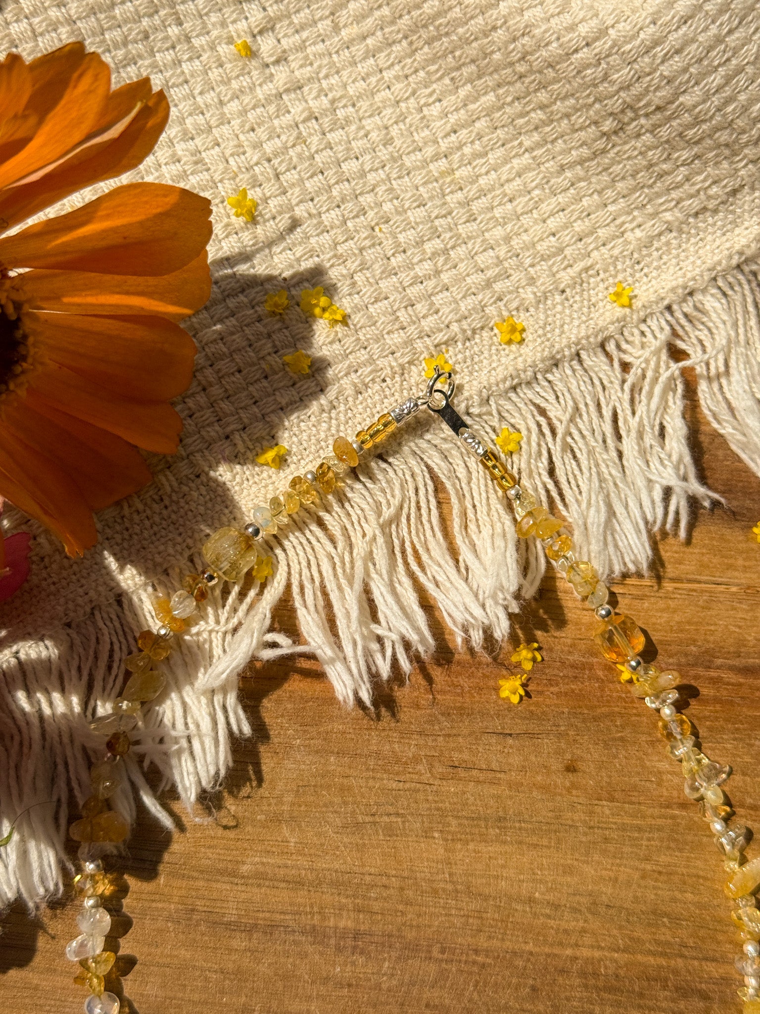 Citrine and Karen silver Necklace