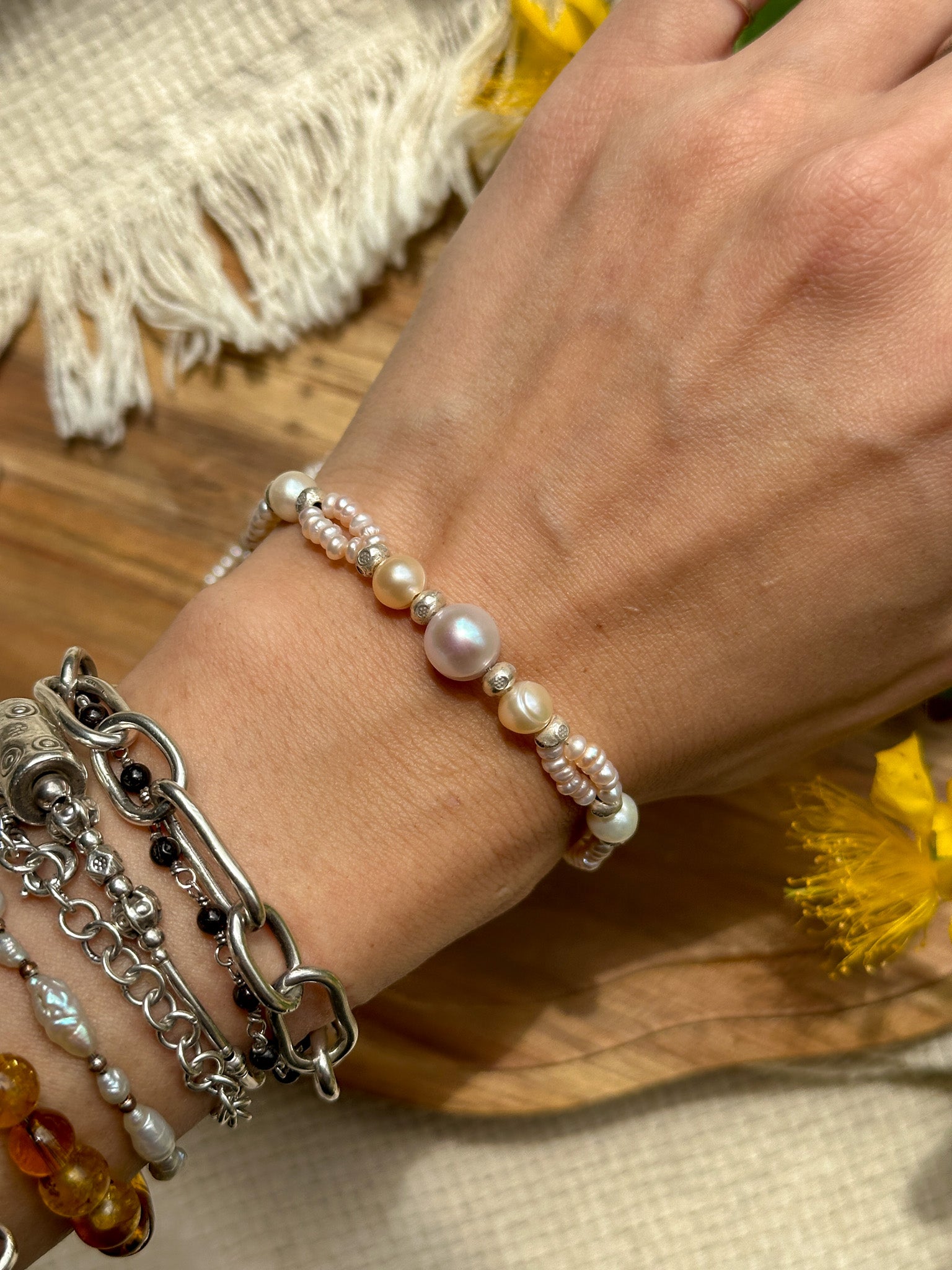 Bracelet - Pearl and Karen Silver