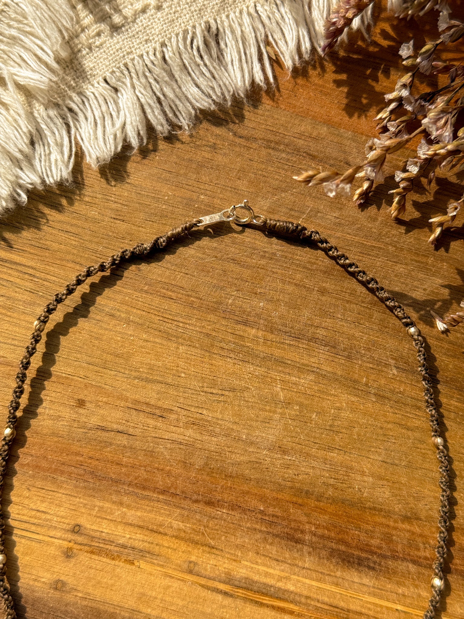 Macrame Choker - Pearl and Karen silver