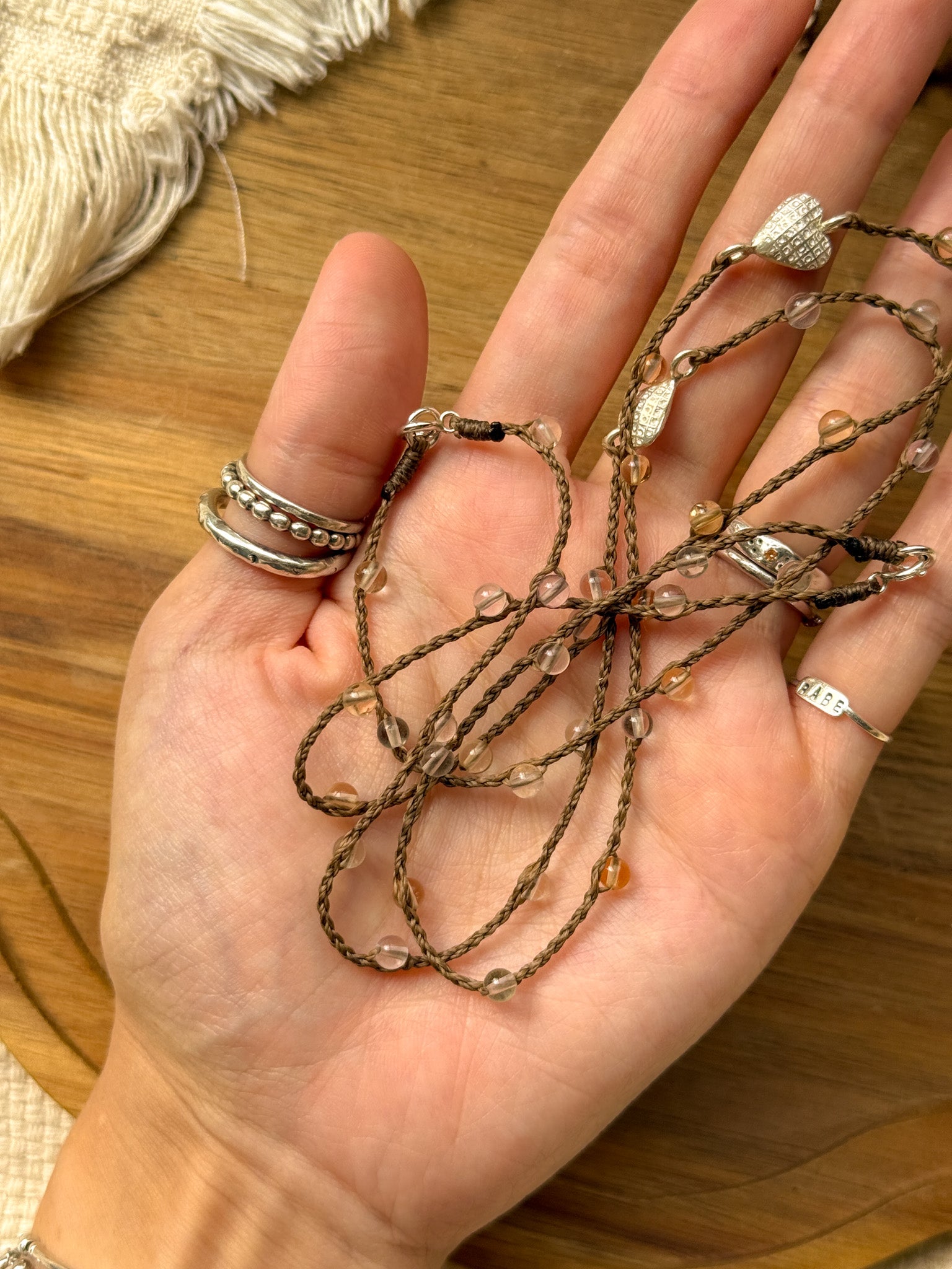 Macrame Necklace - Ametrine and Karen silver (longer)