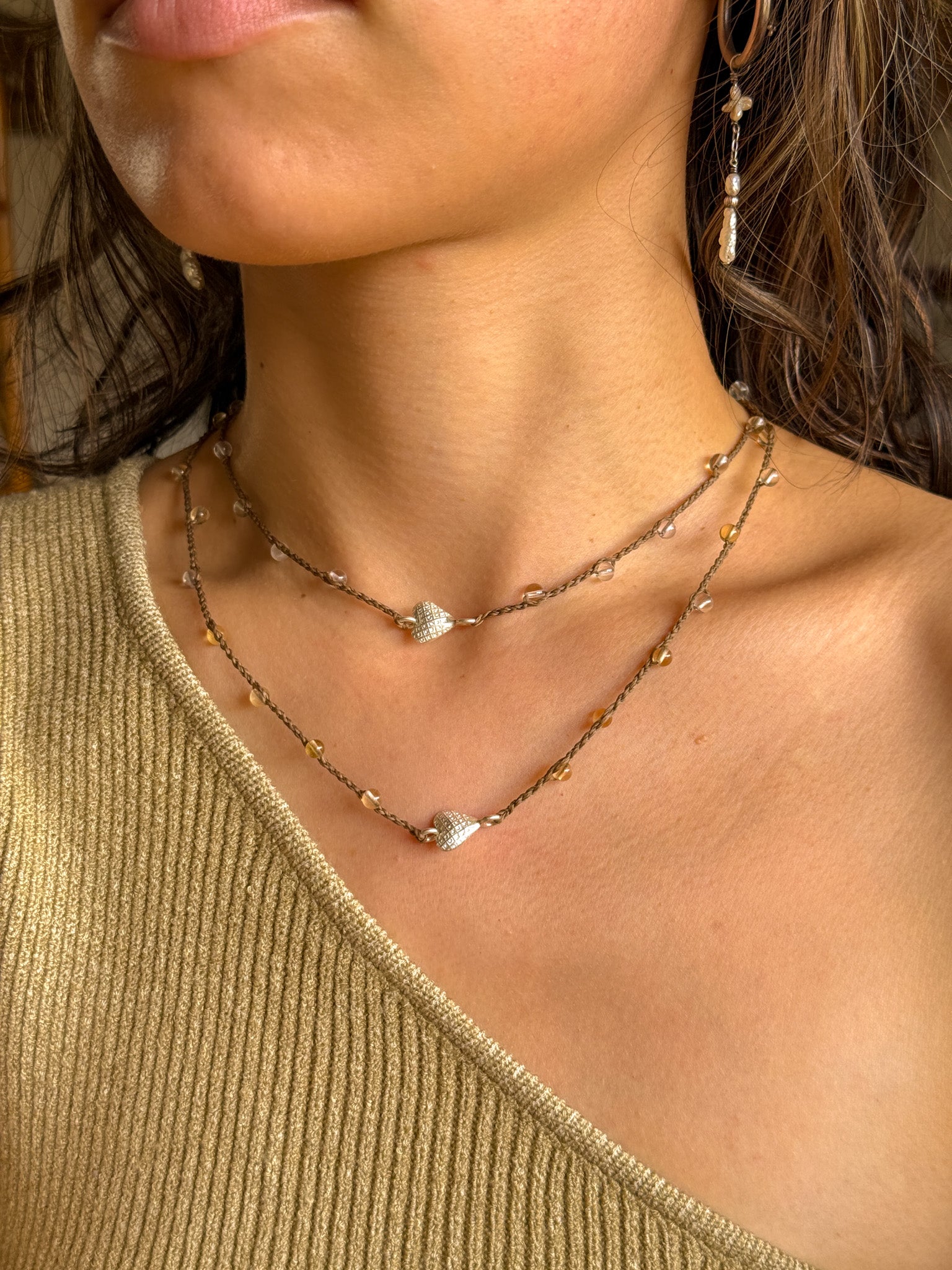 Macrame Necklace - Ametrine and Karen silver (Shorter)