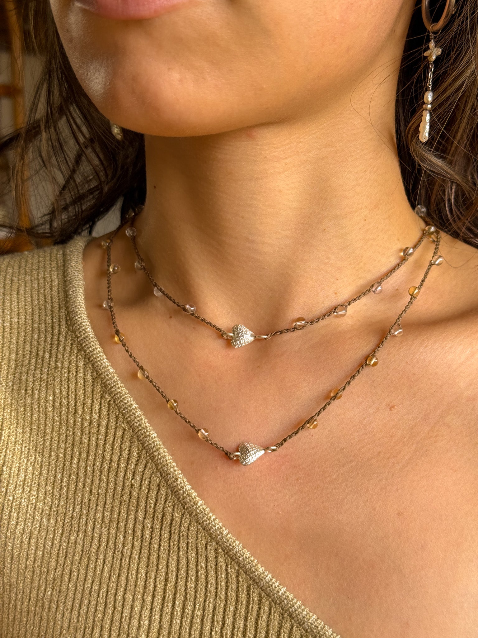 Macrame Necklace - Ametrine and Karen silver (Shorter)