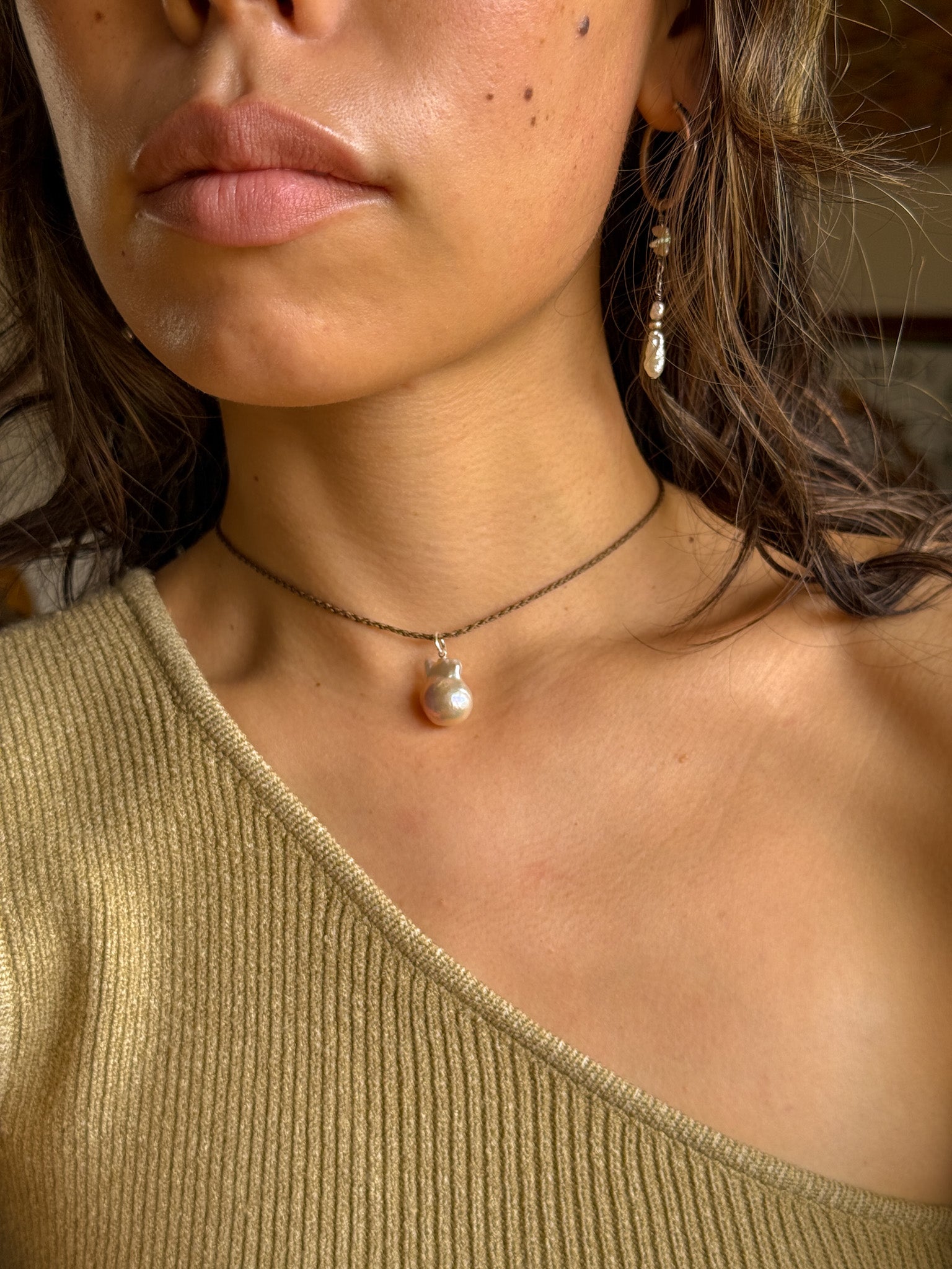 Macrame Choker - Pearl