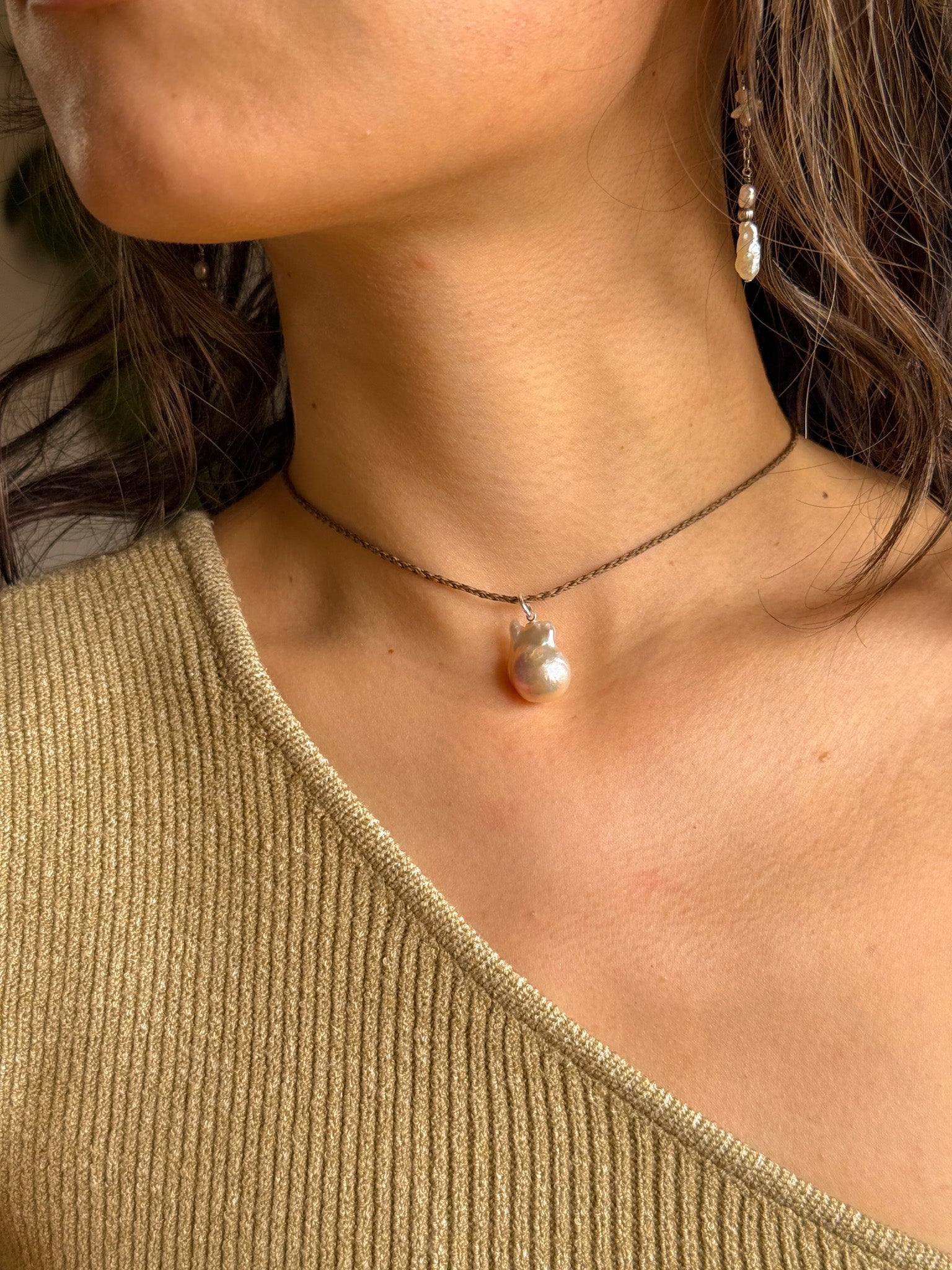 Macrame Choker - Pearl