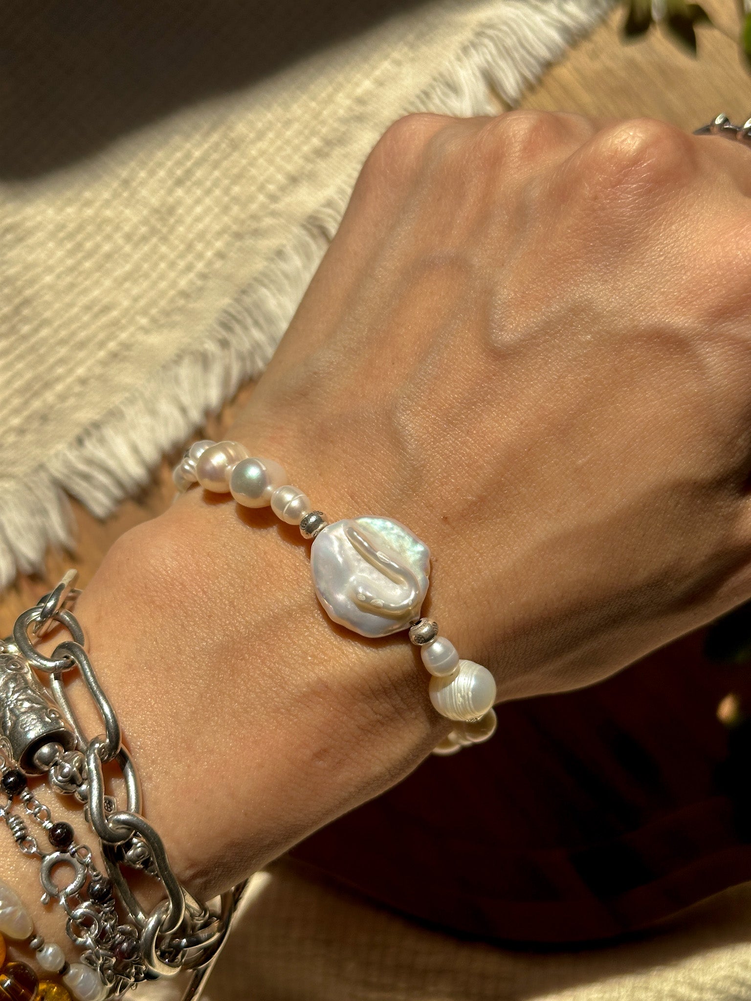 Bracelet - Pearl and Karen Silver