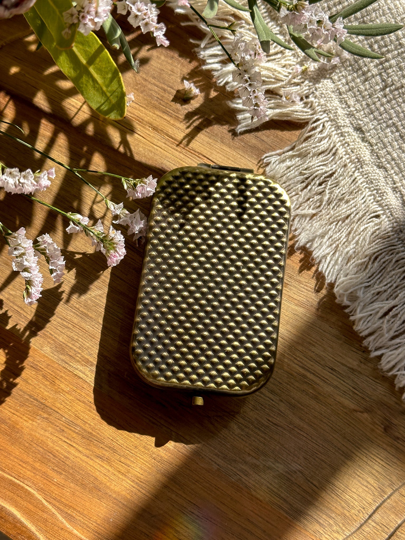 Upcycle glass mirror - Gold H - Pearl