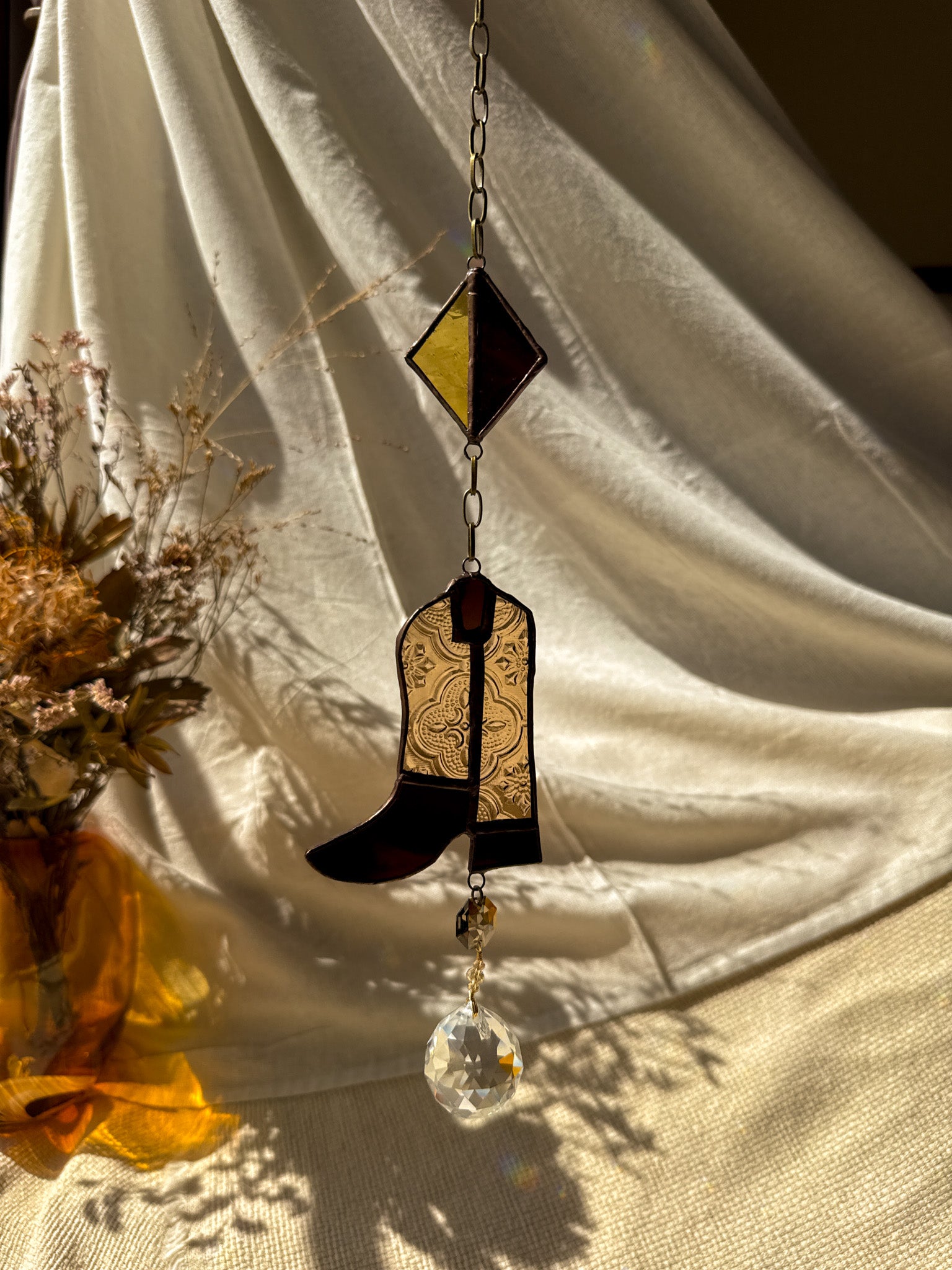 Cowboy boot - yellow / brown