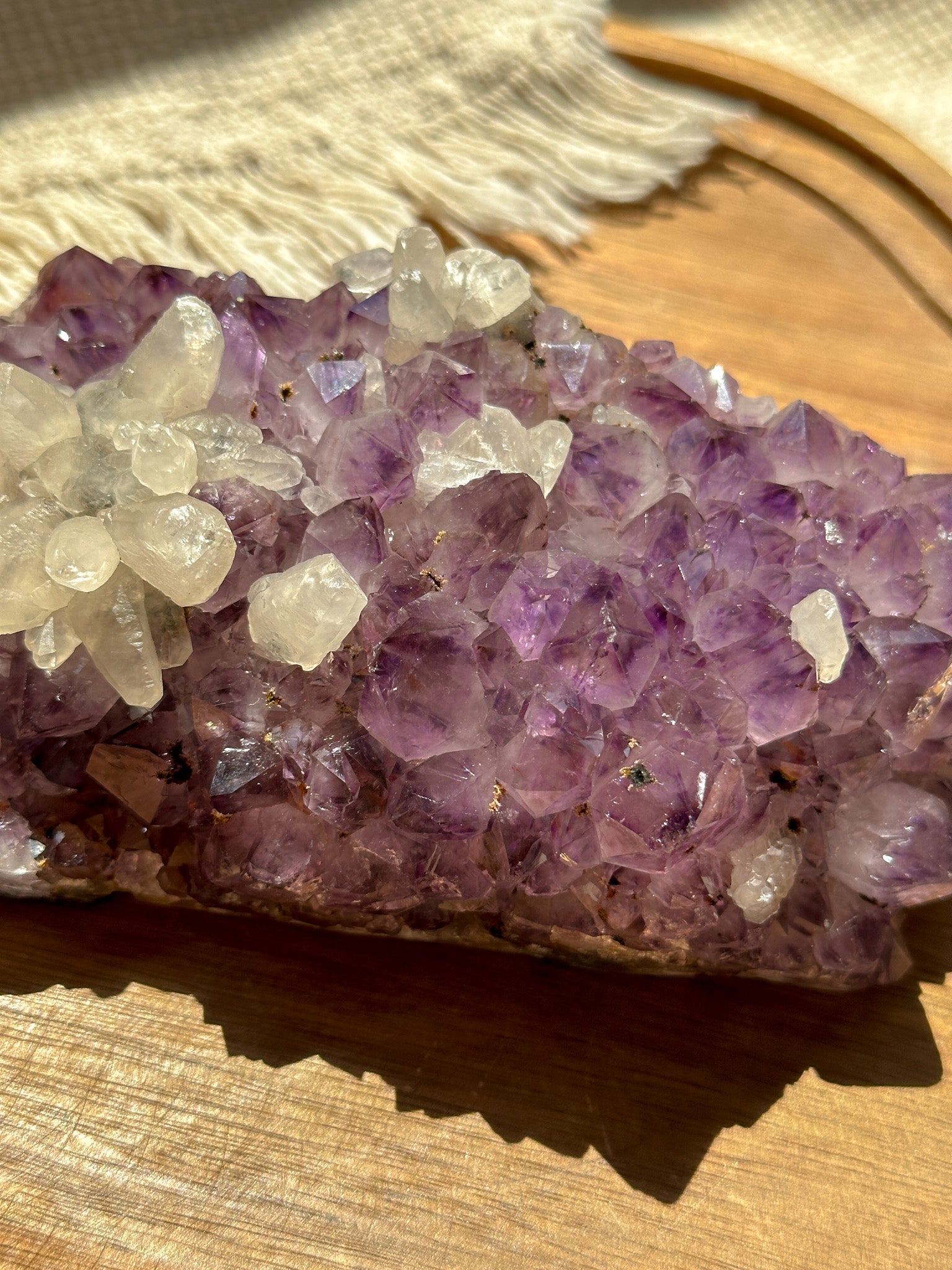 Amethyst Cluster with Clear Quartz