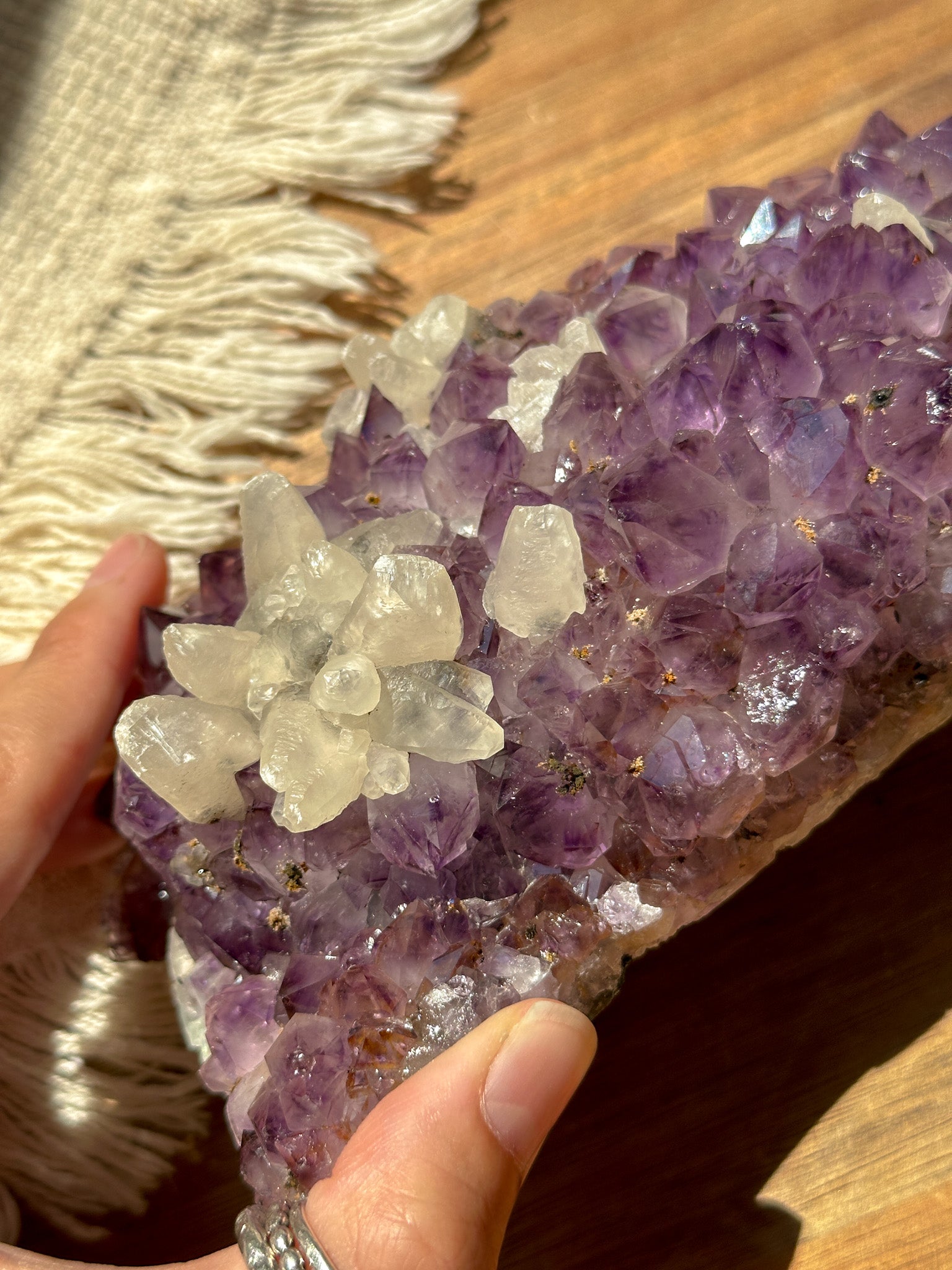 Amethyst Cluster with Clear Quartz