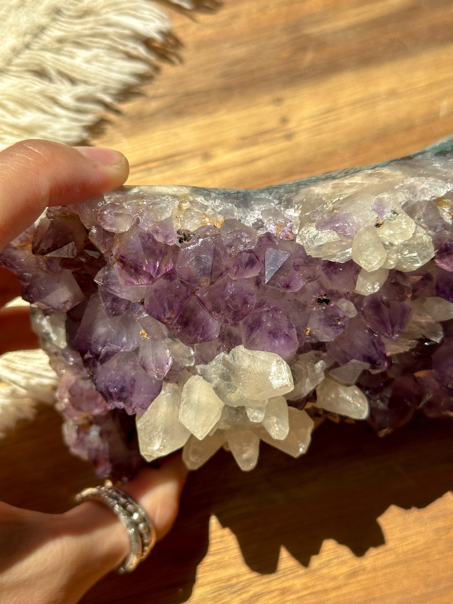 Amethyst Cluster with Clear Quartz