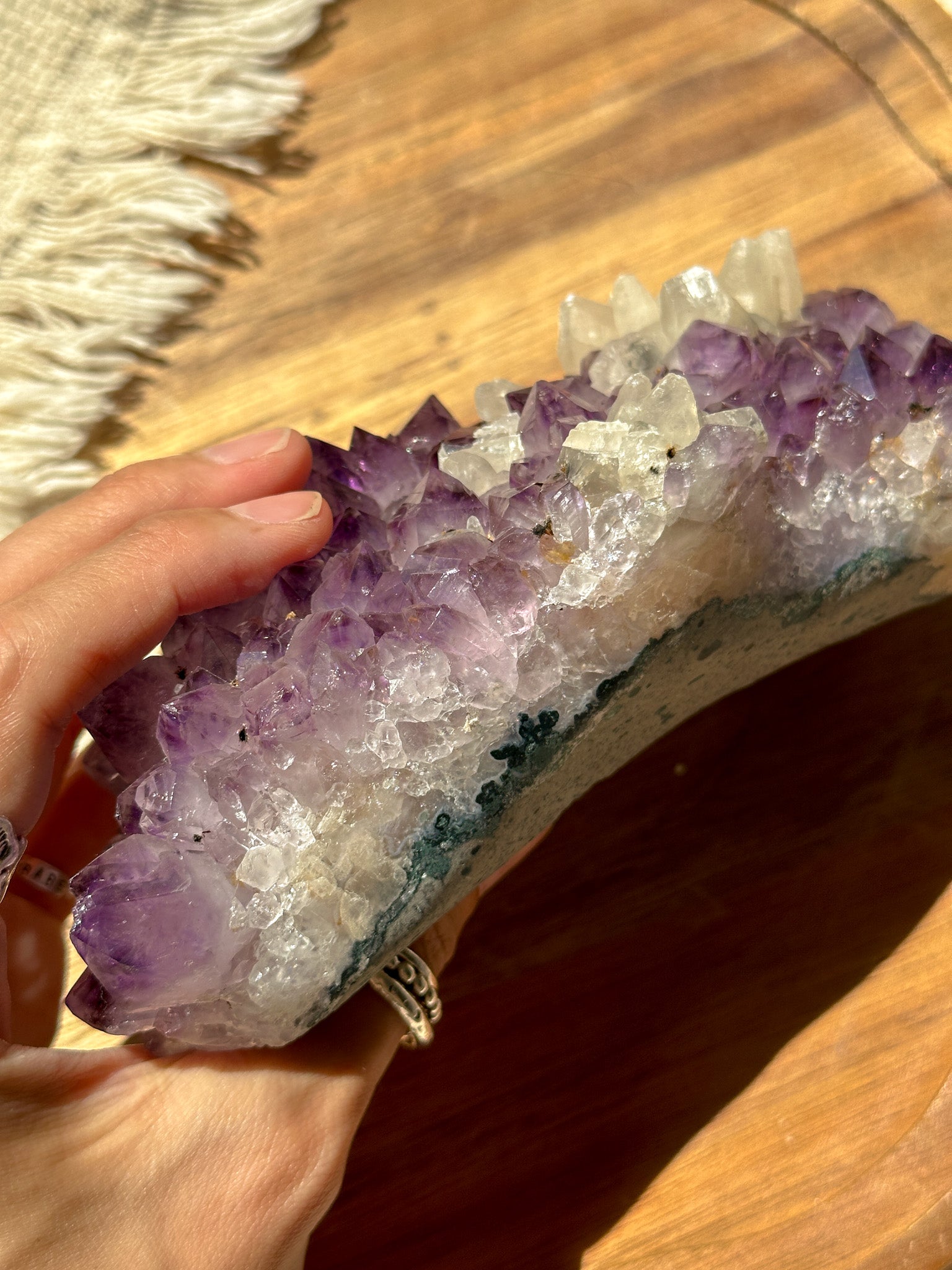 Amethyst Cluster with Clear Quartz