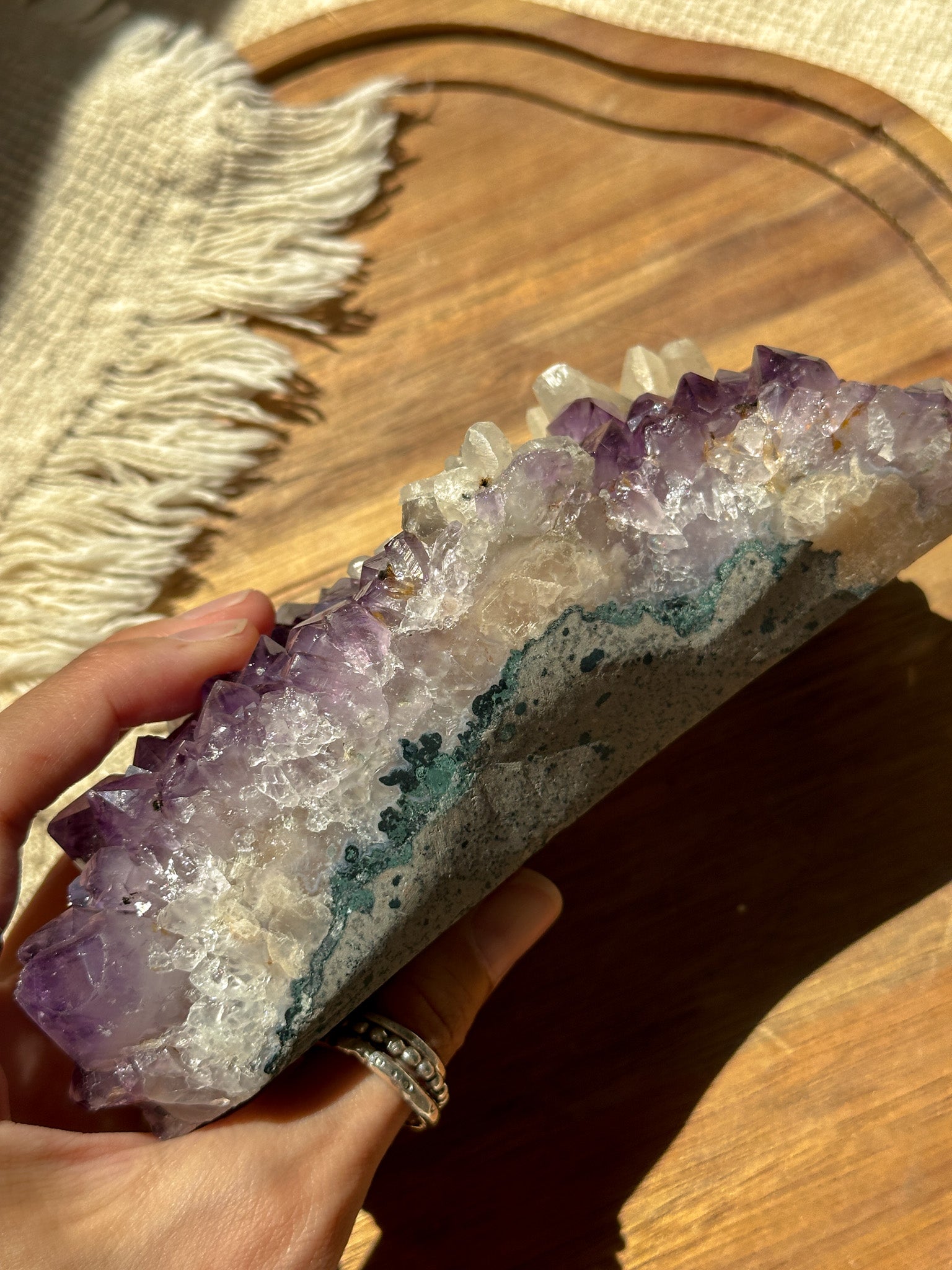 Amethyst Cluster with Clear Quartz