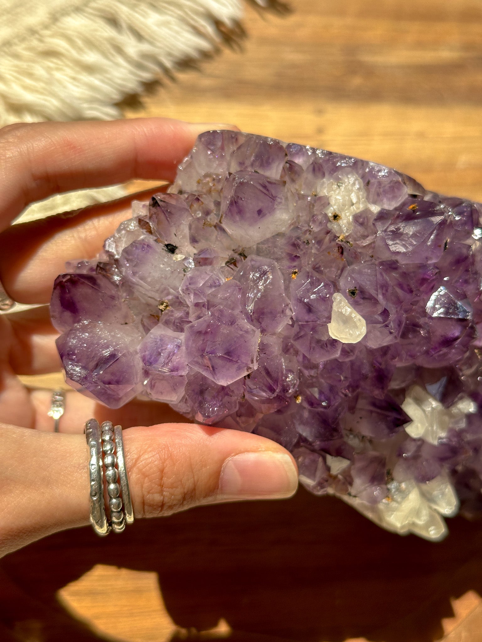 Amethyst Cluster with Clear Quartz