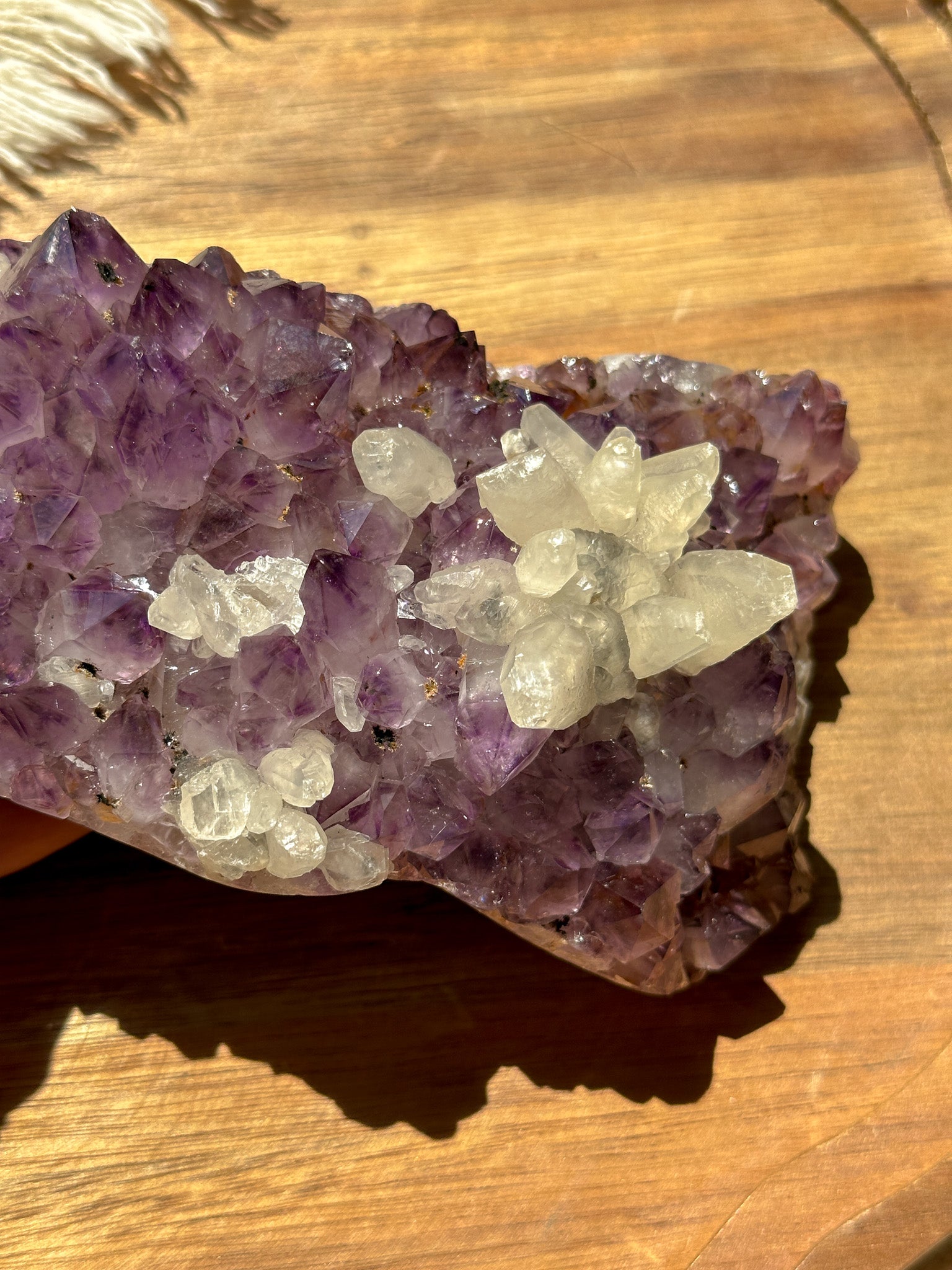 Amethyst Cluster with Clear Quartz