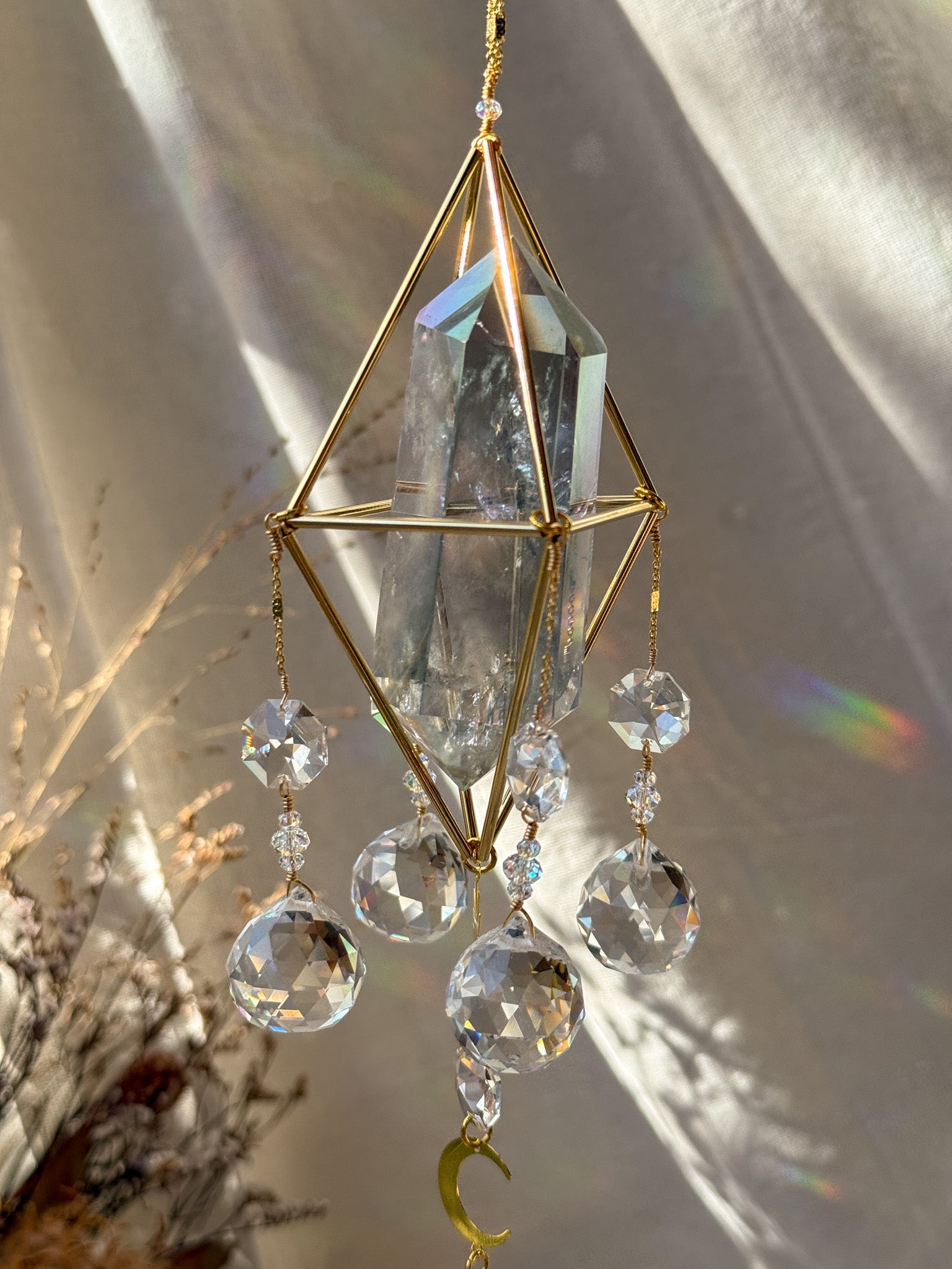 SUN and MOON - Galaxy Rainbow Aura Quartz