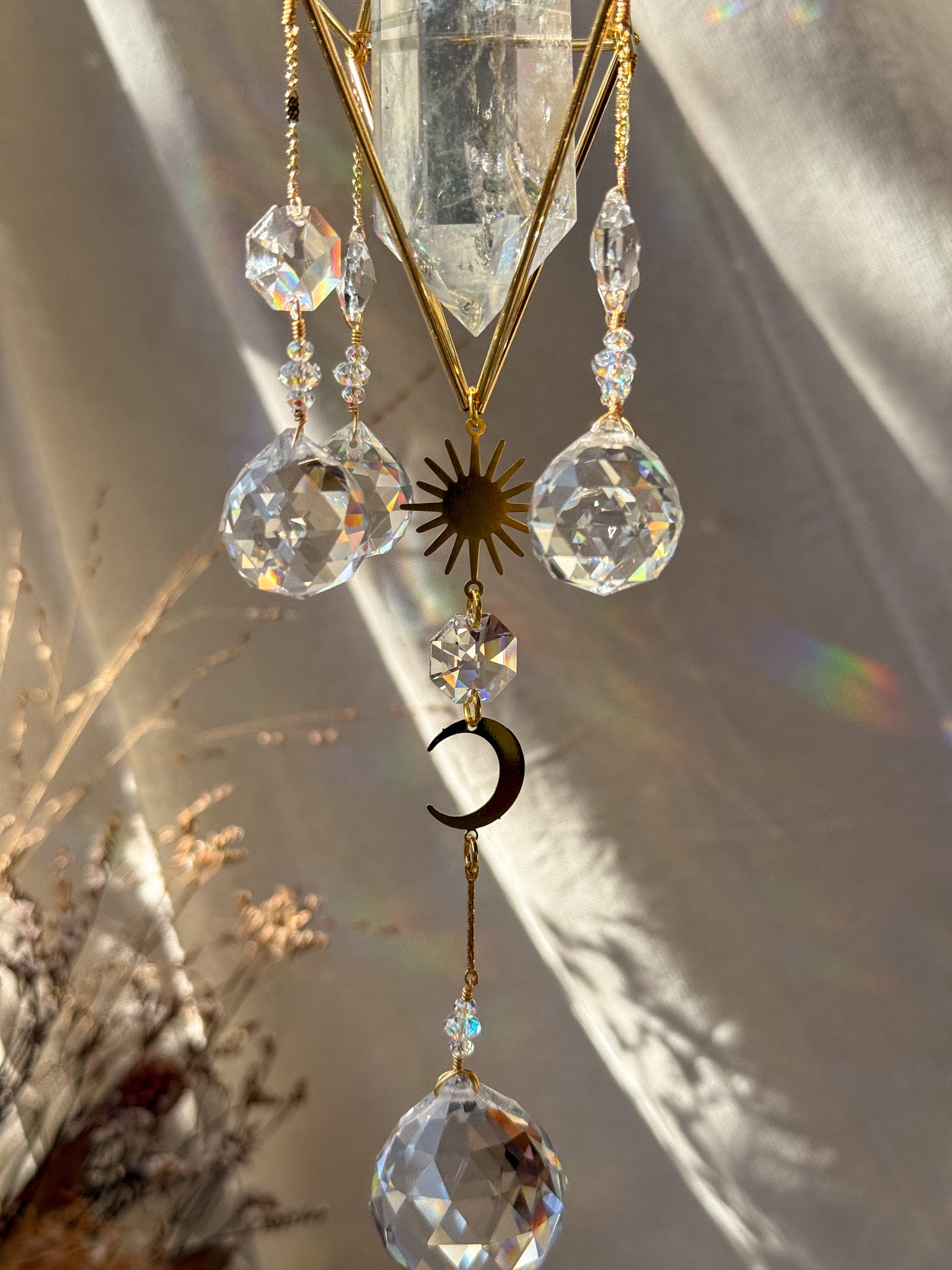 SUN and MOON - Galaxy Rainbow Aura Quartz