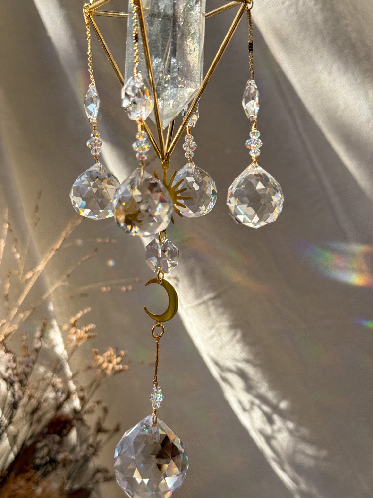 SUN and MOON - Galaxy Rainbow Aura Quartz