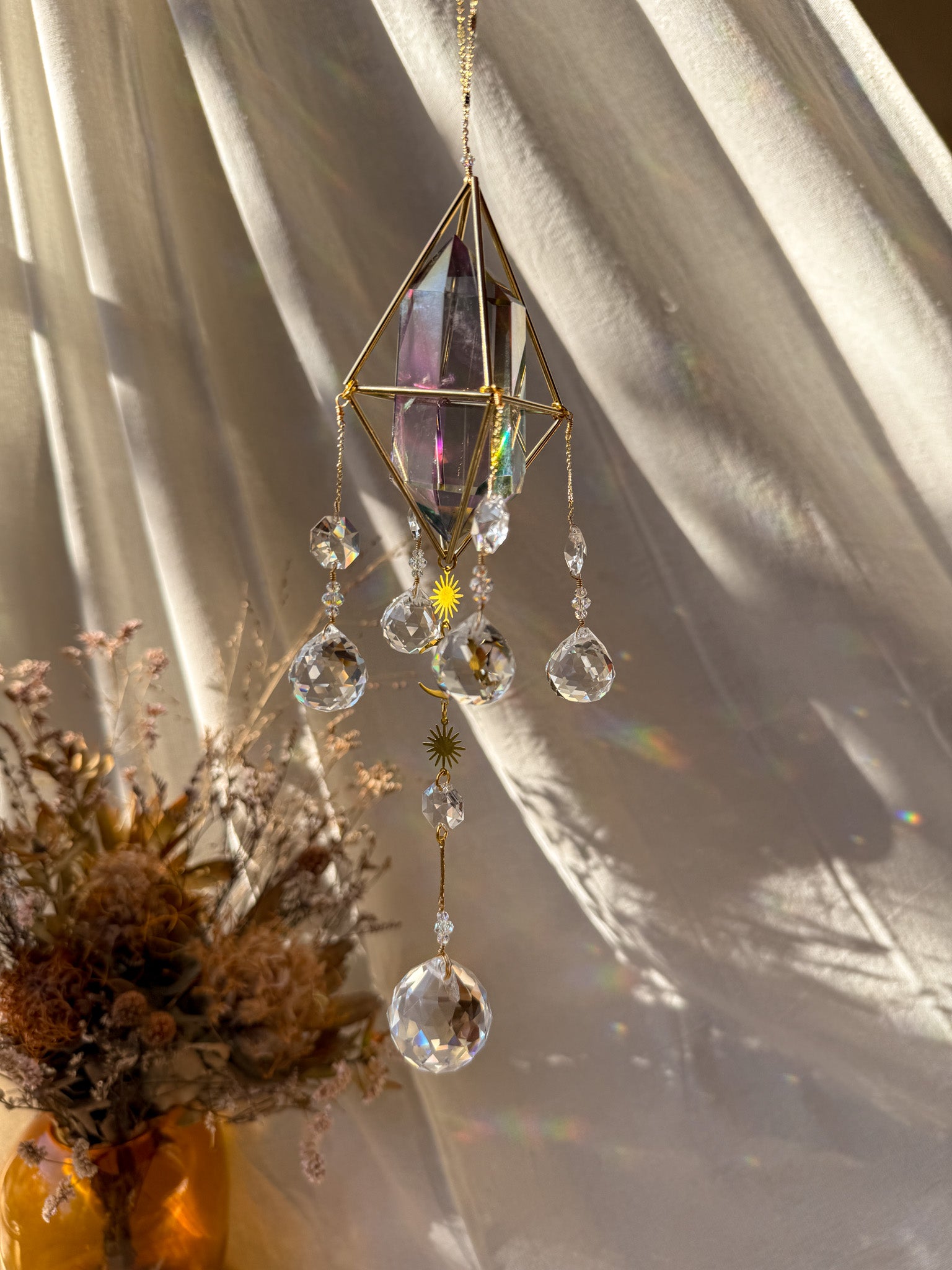 little Sunshine - Galaxy Rainbow Aura Quartz