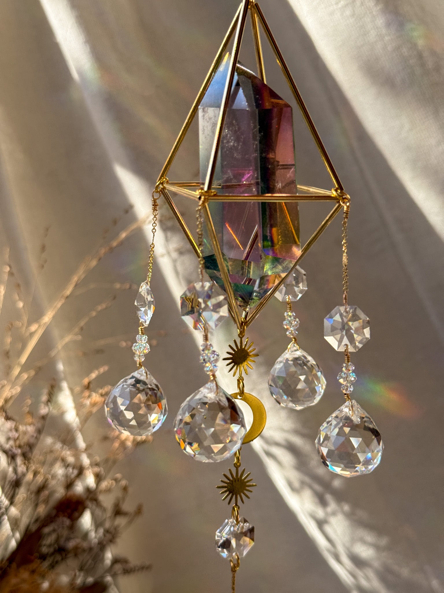 little Sunshine - Galaxy Rainbow Aura Quartz